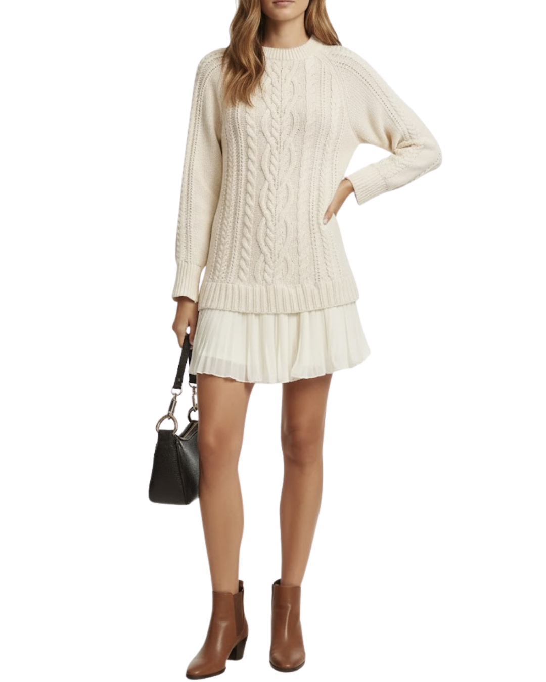 Mini vestido de malha com design de jersey trançado