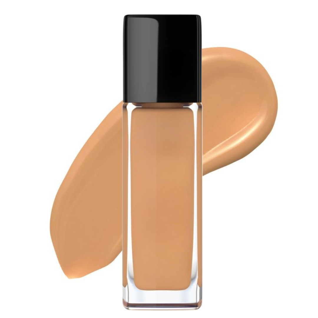 Base Líquida de Alta Cobertura com Acabamento Natural e Cobertura de Longa Duração