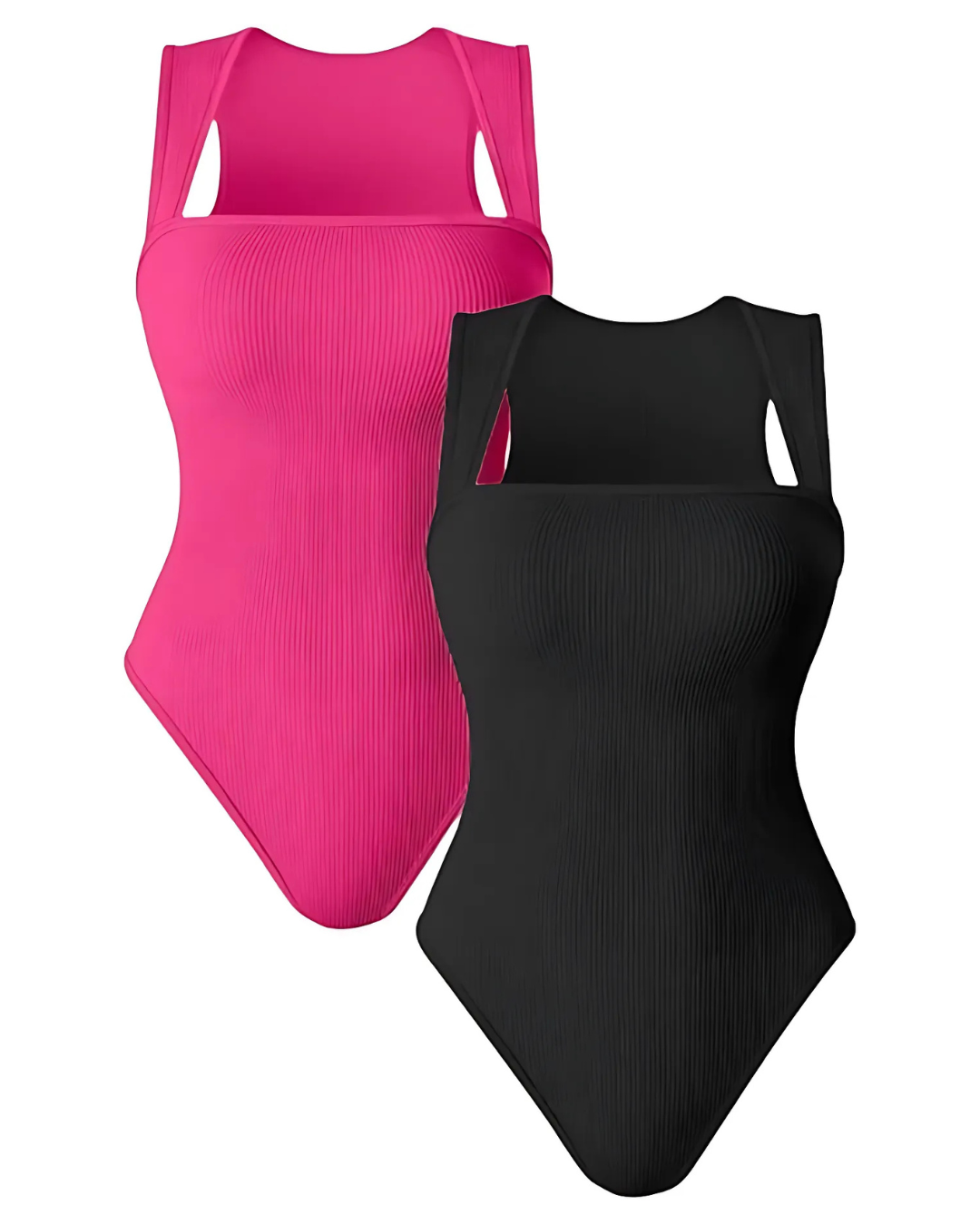 Body com alças largas e corte justo