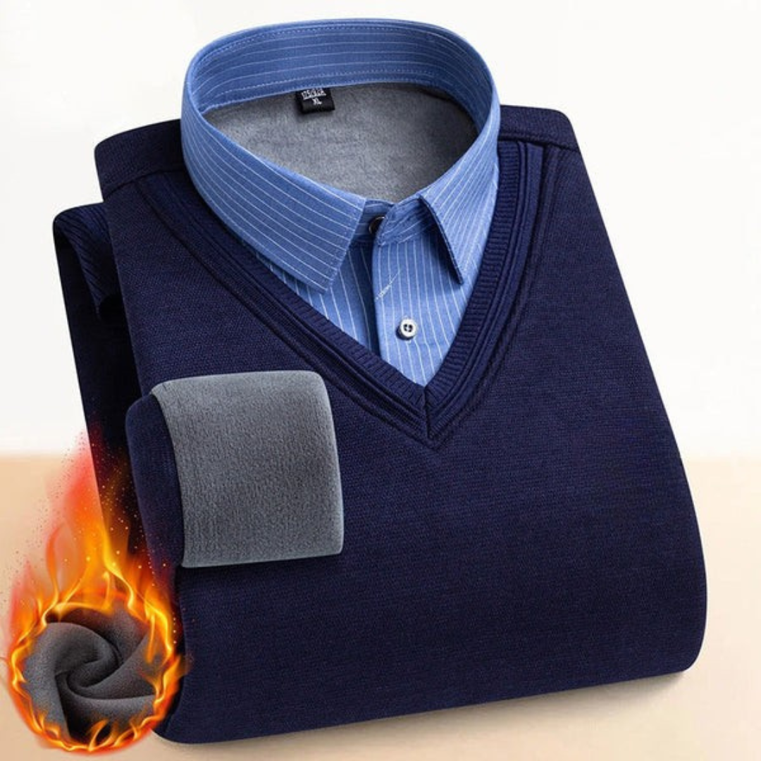 Camisa térmica casual de manga comprida para homem
