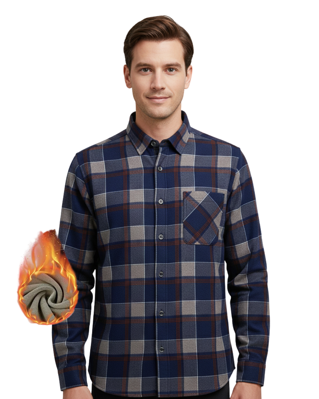 Camisa térmica xadrez para homem