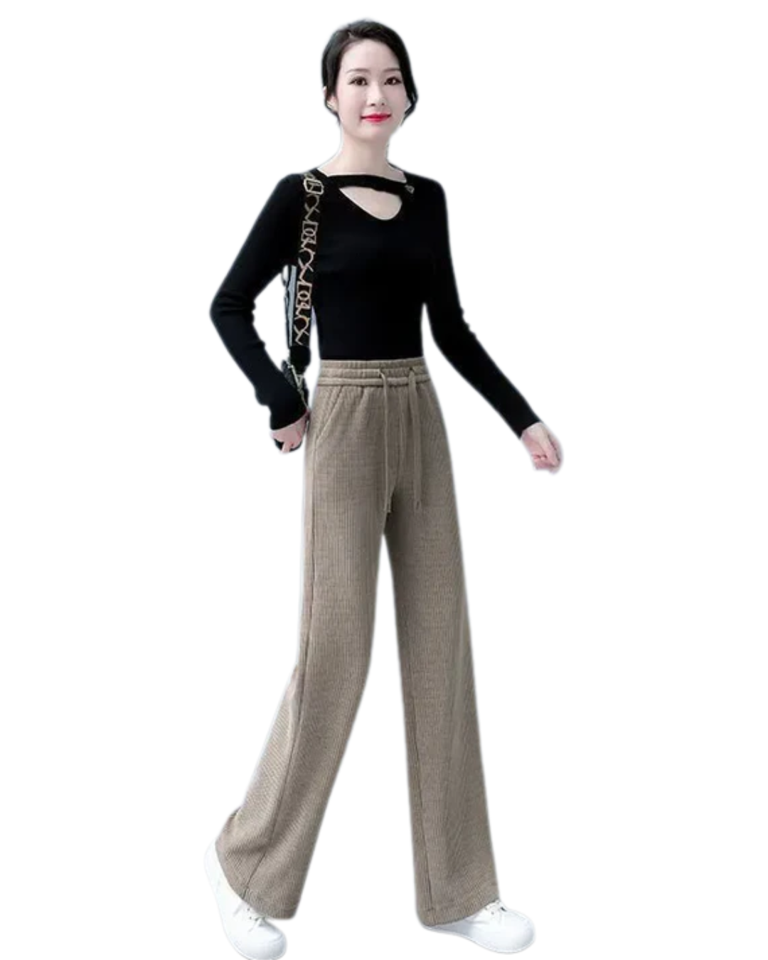 Calças Largas de Veludo Casuais para Mulher