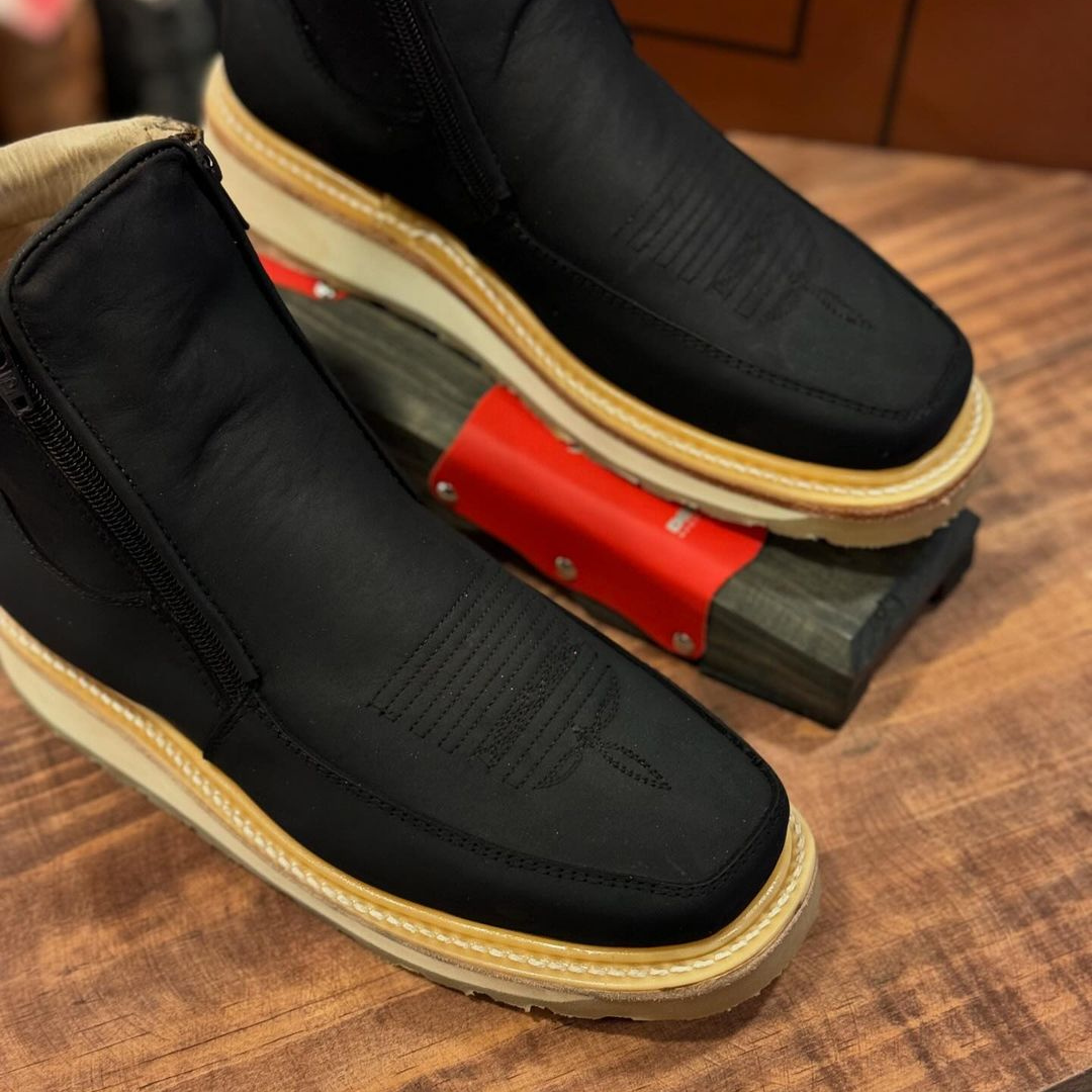 Botas Retro Square Toe para Homem