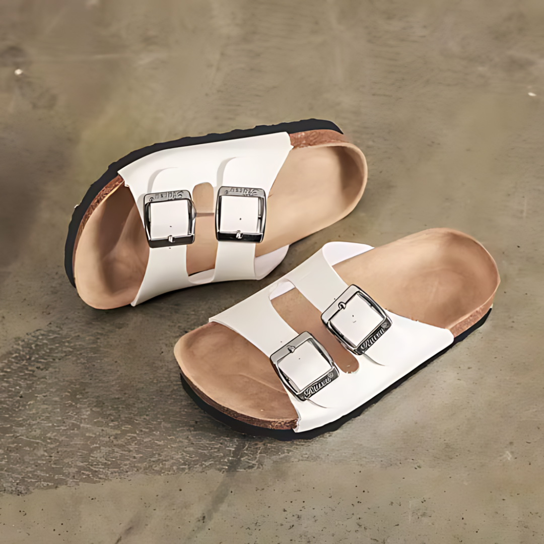 Sandálias de tira com sola ortopédica