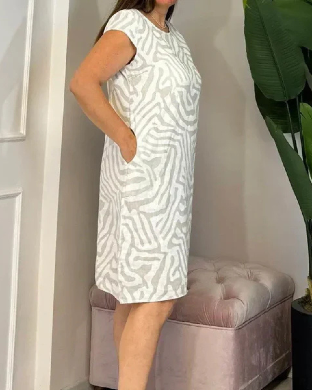 Vestido curto Boho solto e justo