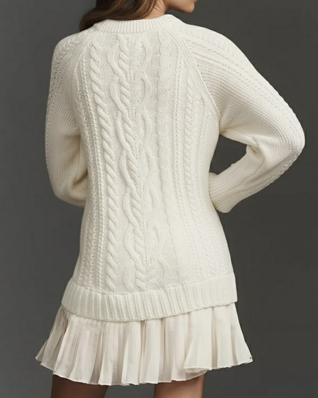 Mini vestido de malha com design de jersey trançado