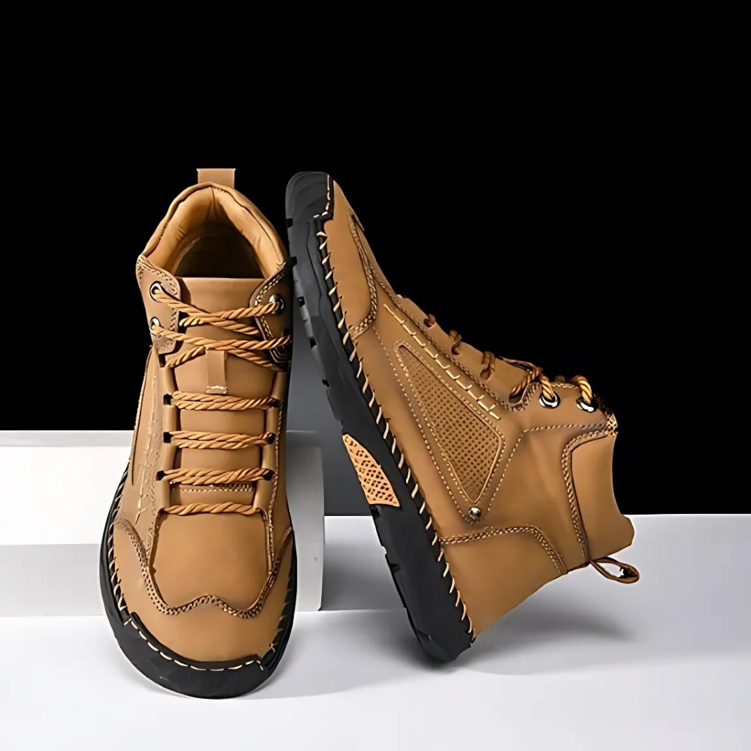 Botas ortopédicas de couro para homem