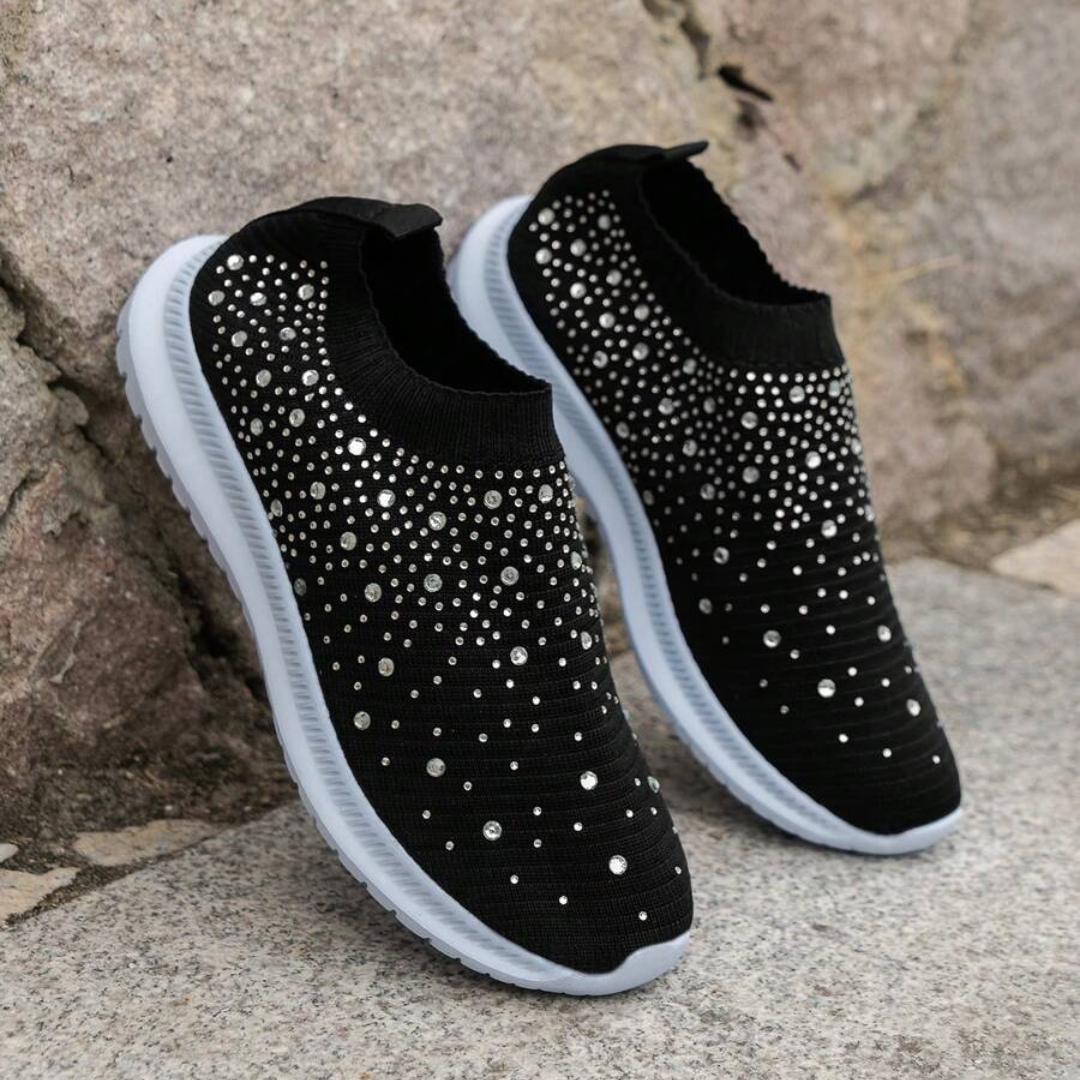 Sapatilhas Slip-on para Mulher com Brilhantes e Estilo Casual