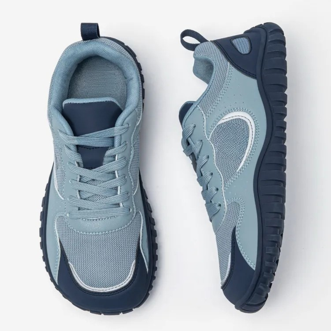 Calçado desportivo unissex respirável de biqueira larga com sola ortopédica