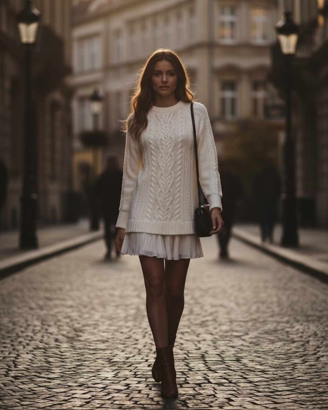 Mini vestido de malha com design de jersey trançado