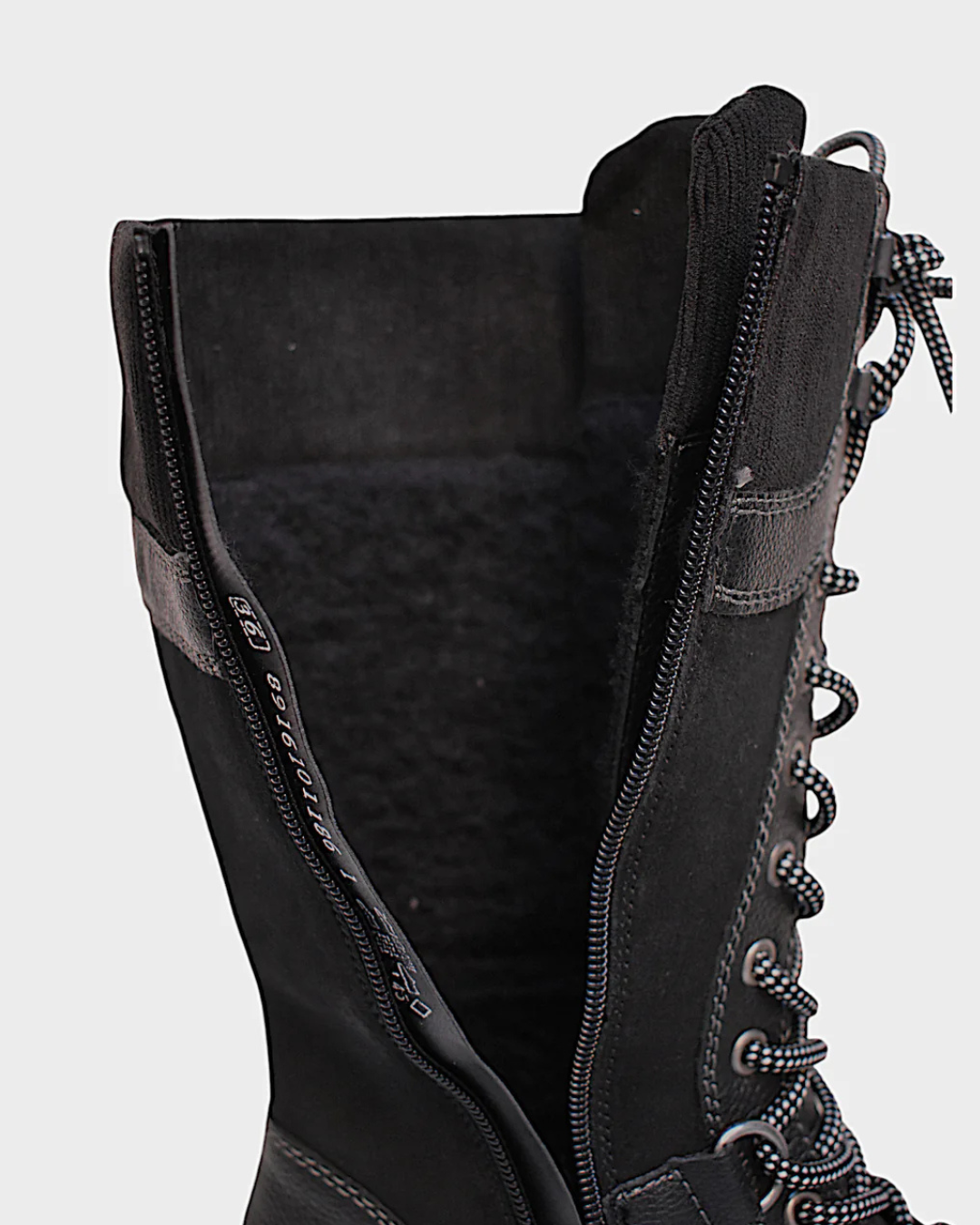 Botas Altas de Couro com Fecho Lateral Unissexo