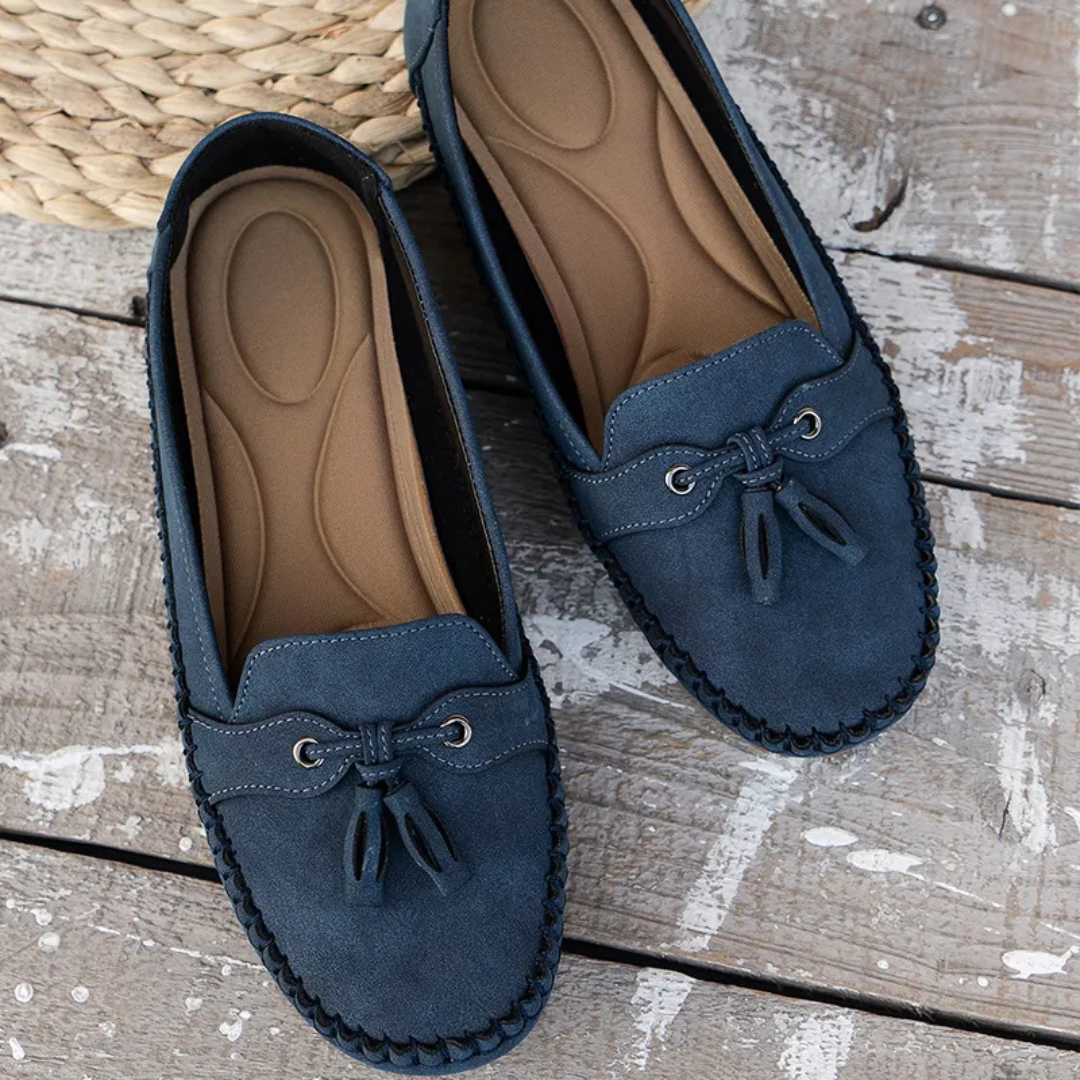 Mocassins de Mulher Macios e Confortáveis de Estilo Vintage com Laço