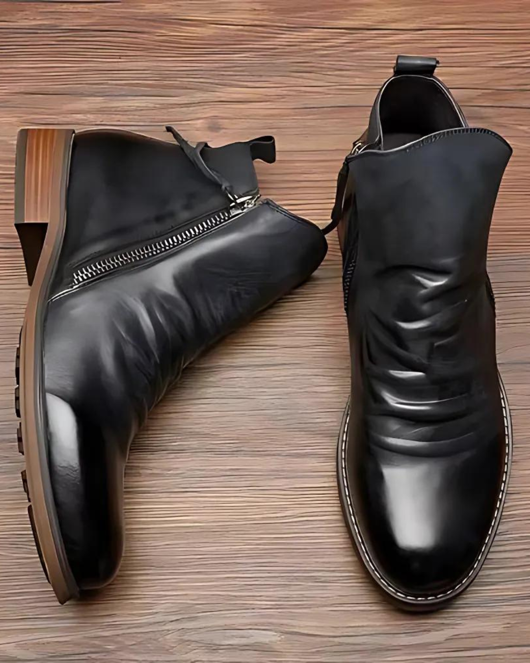 Botins Vintage com fecho de correr para homem