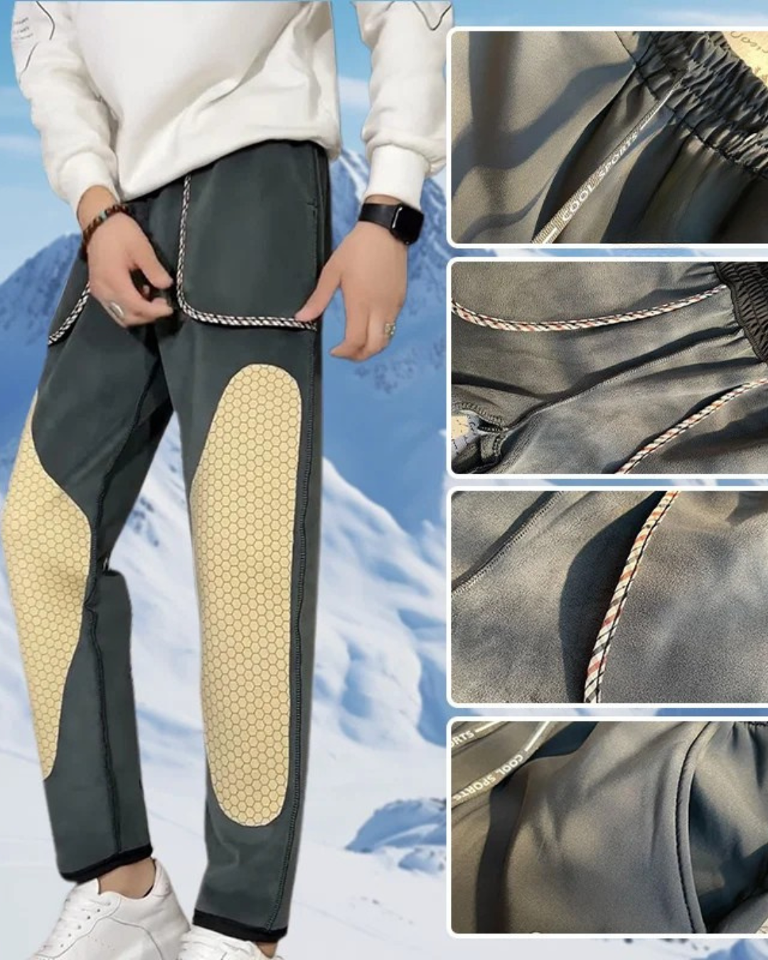 Calças desportivas impermeáveis e quentes para o inverno