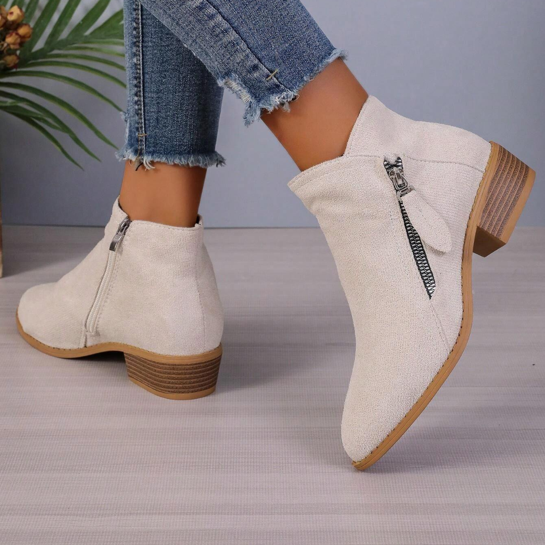 Botas de Cano Médio para Mulher com Fecho de Correr Lateral