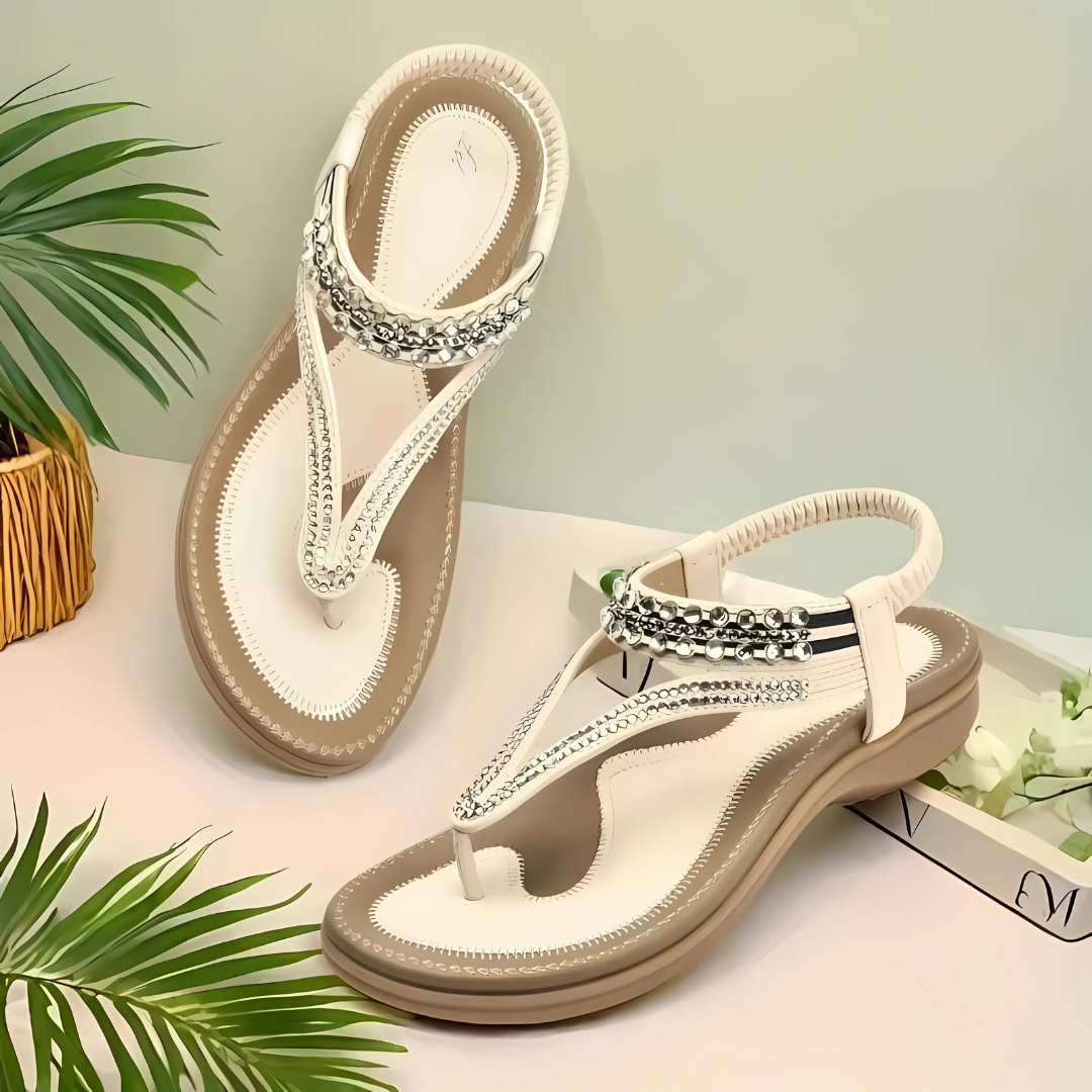 Sandálias de couro com sola ortopédica