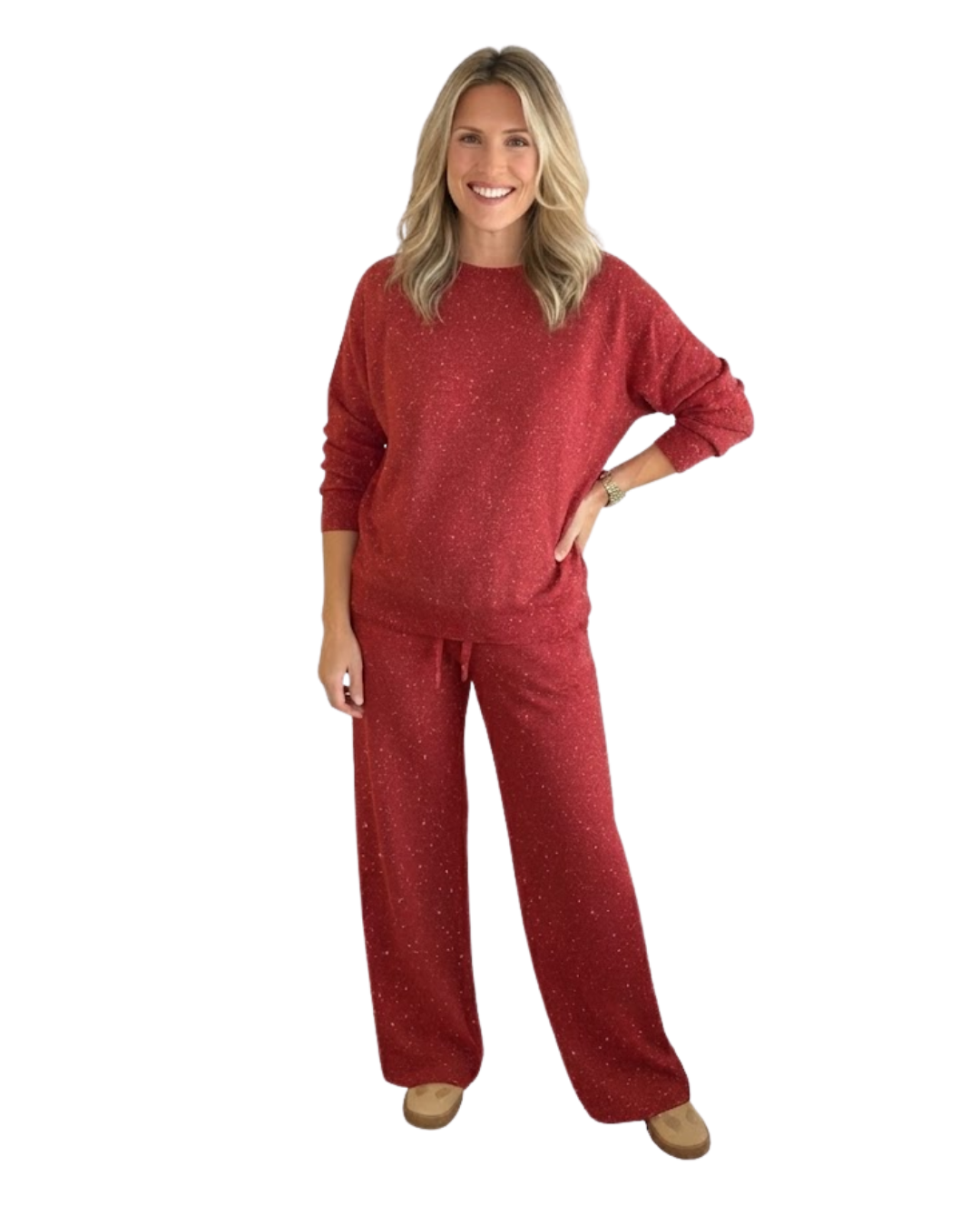 Conjunto de Malha Brilhante para Mulher