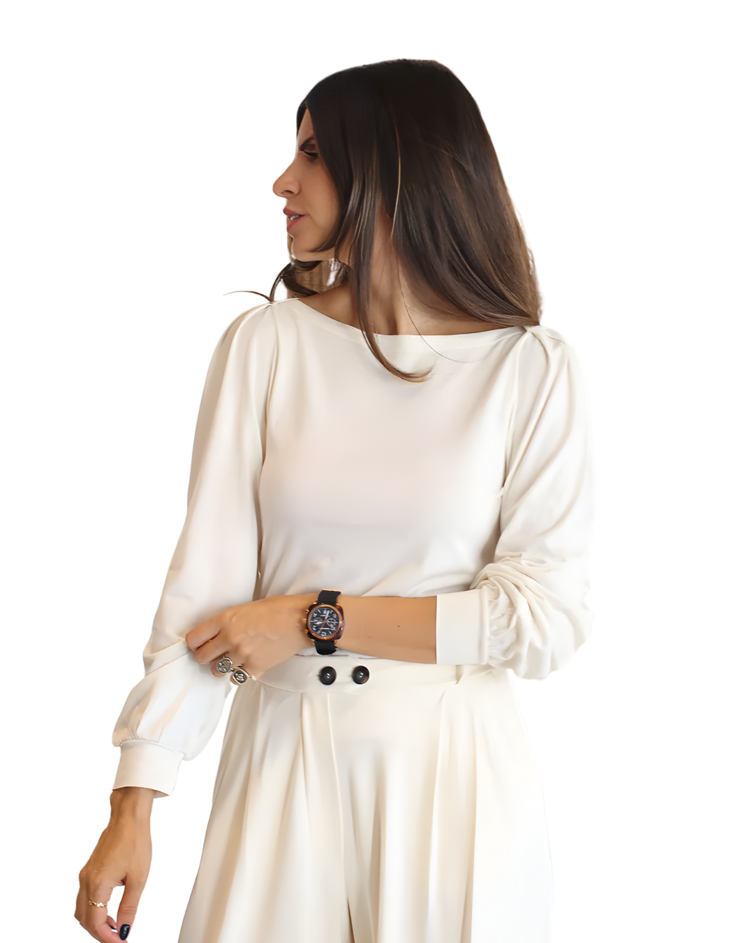 Blusa Elegante de Manga 3/4 para Mulher