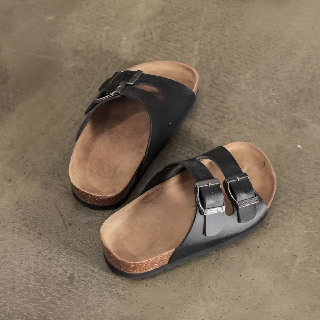 Sandálias de tira com sola ortopédica