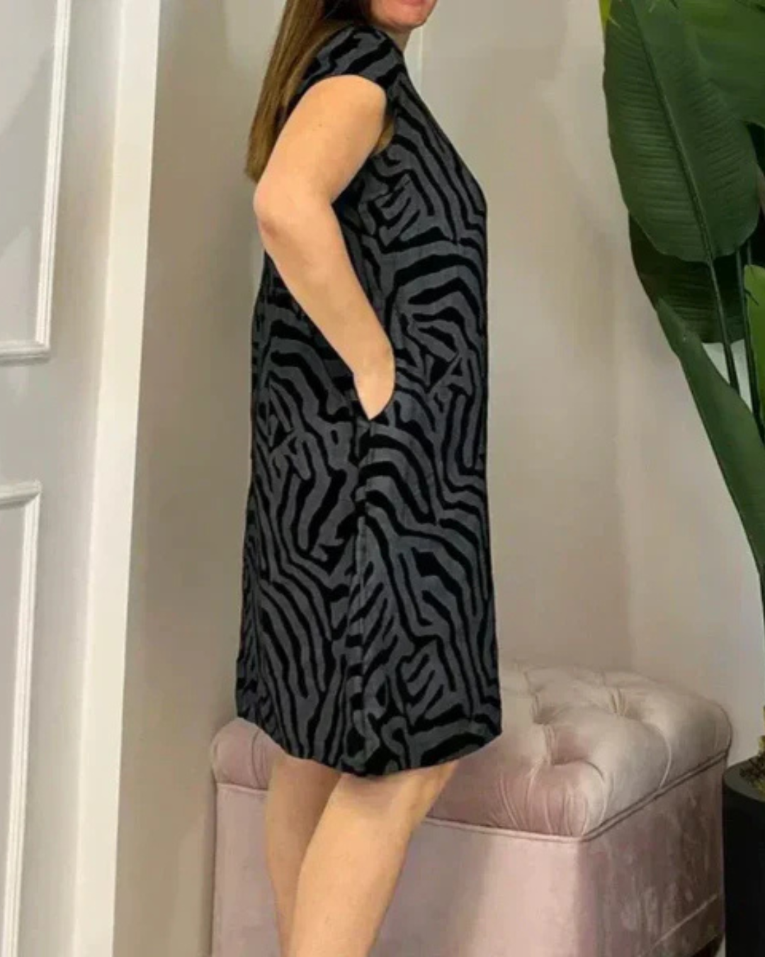 Vestido curto Boho solto e justo