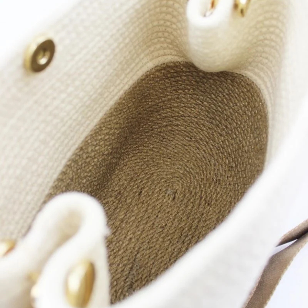 Bolsa de ombro feminina em juta e algodão