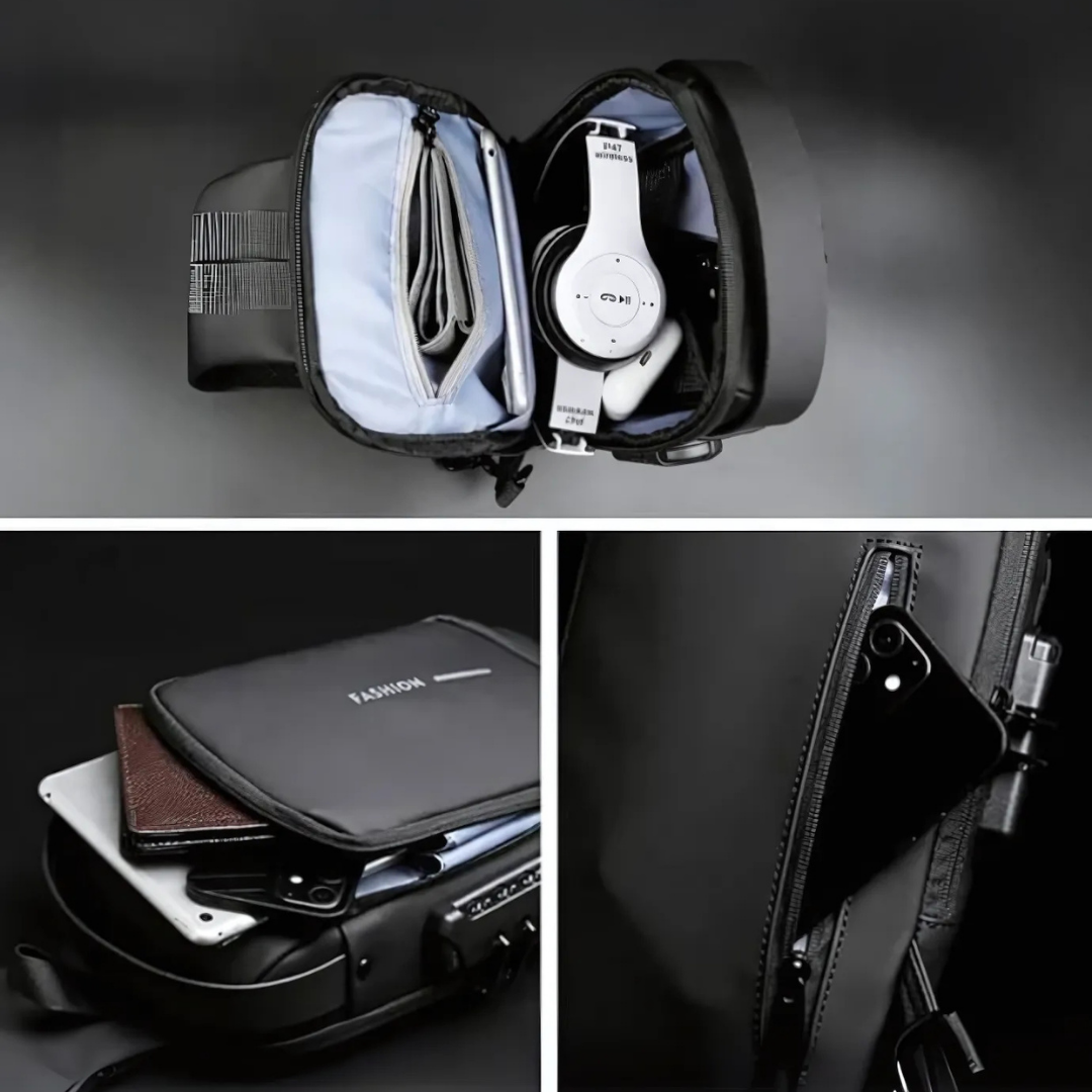 Bolsa cruzada antirroubo para homem