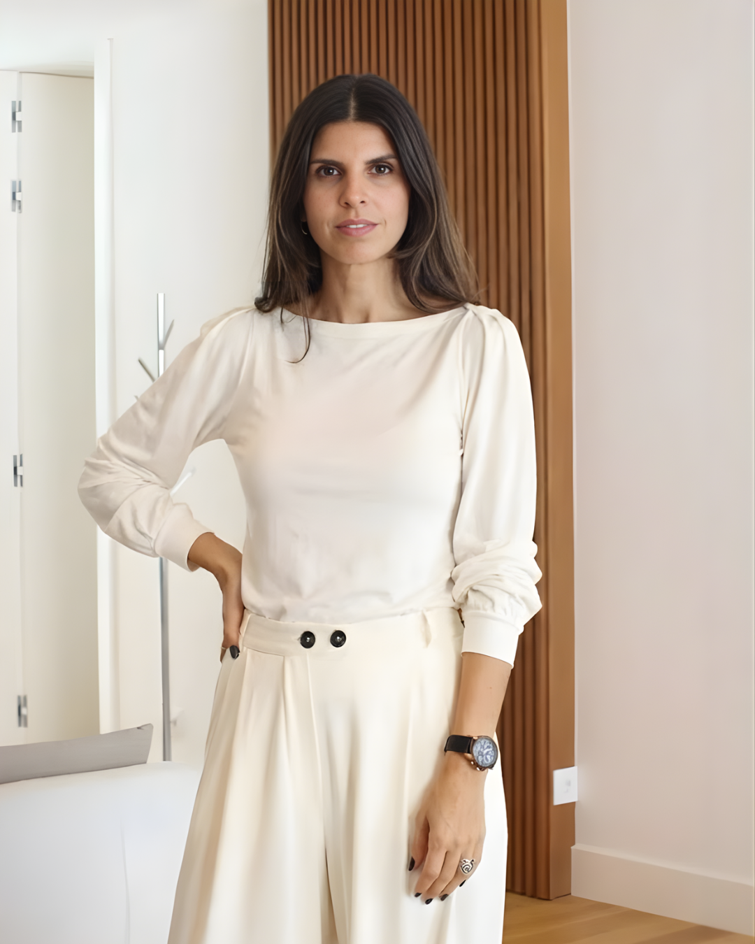 Blusa Elegante de Manga 3/4 para Mulher