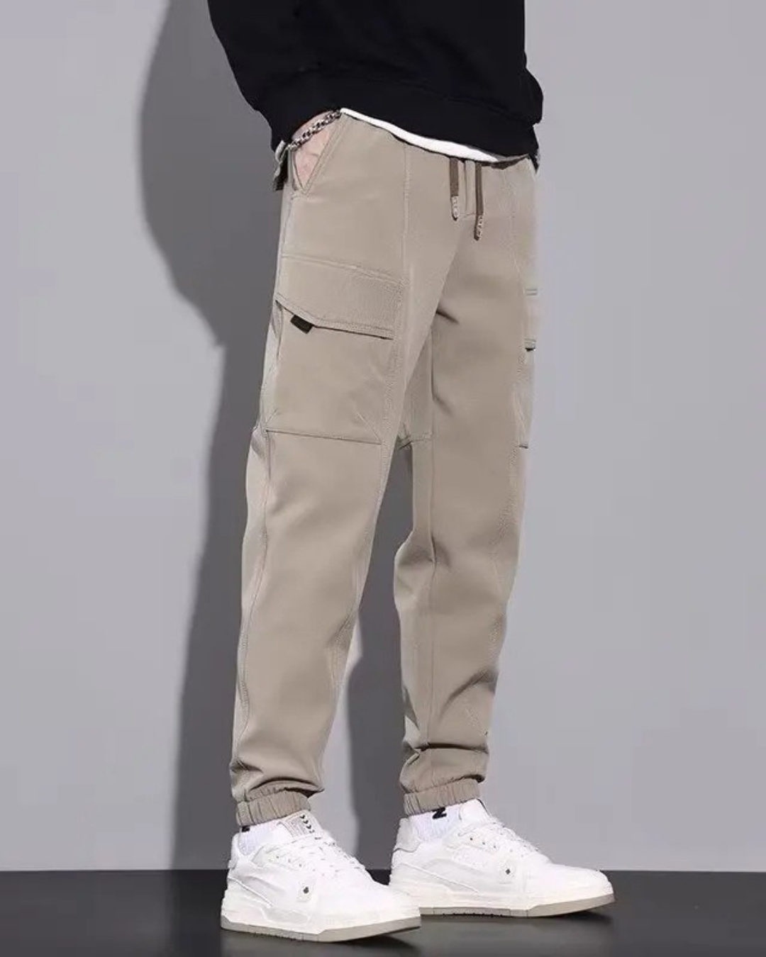 Calças Casuais Unissexo com Vários Bolsos