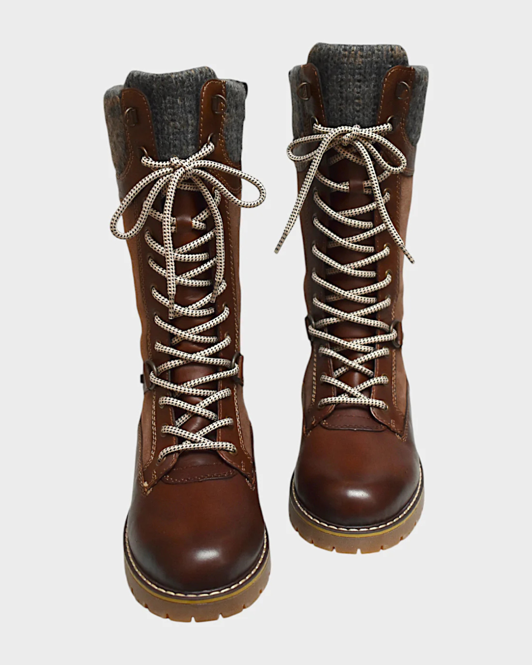 Botas Altas de Couro com Fecho Lateral Unissexo