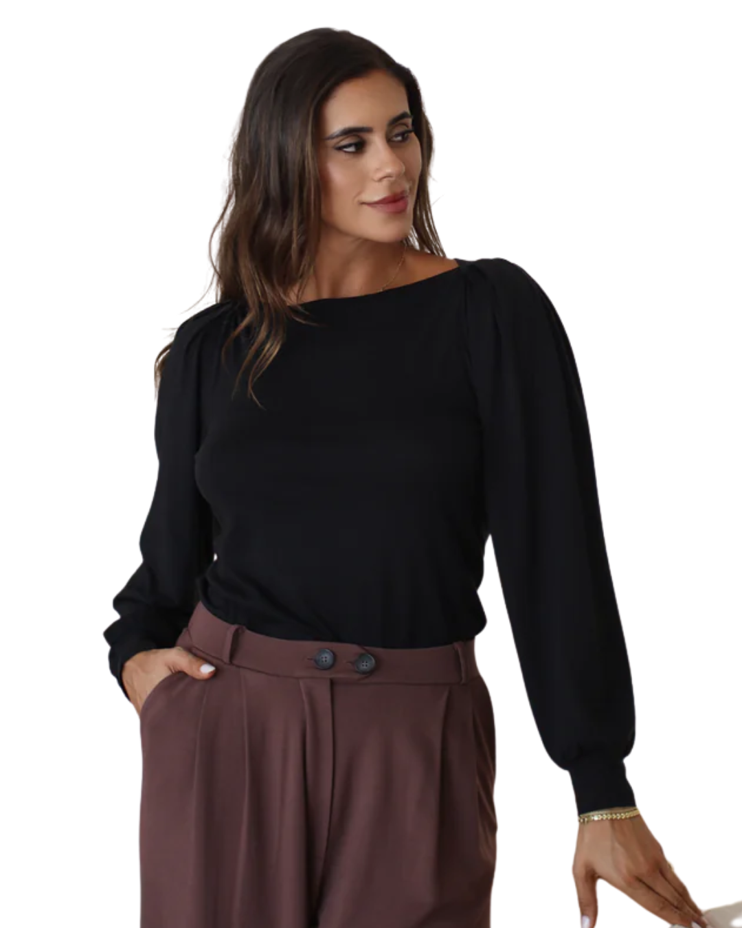 Blusa Elegante de Manga 3/4 para Mulher