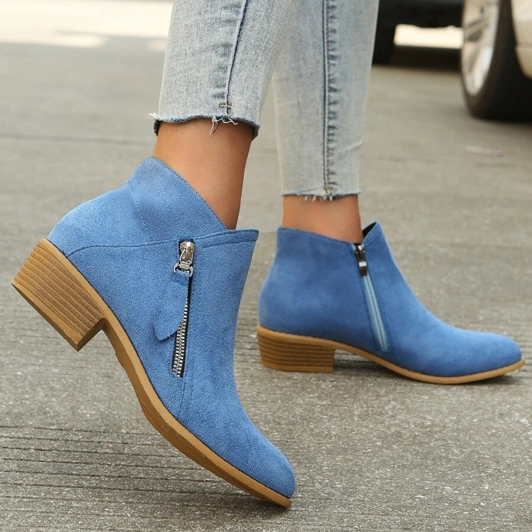 Botas de Cano Médio para Mulher com Fecho de Correr Lateral