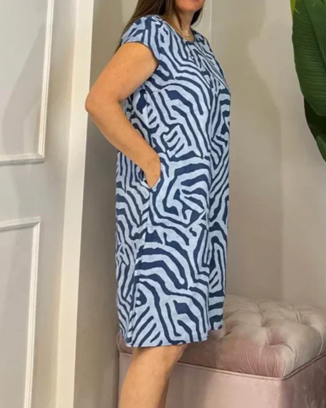 Vestido curto Boho solto e justo