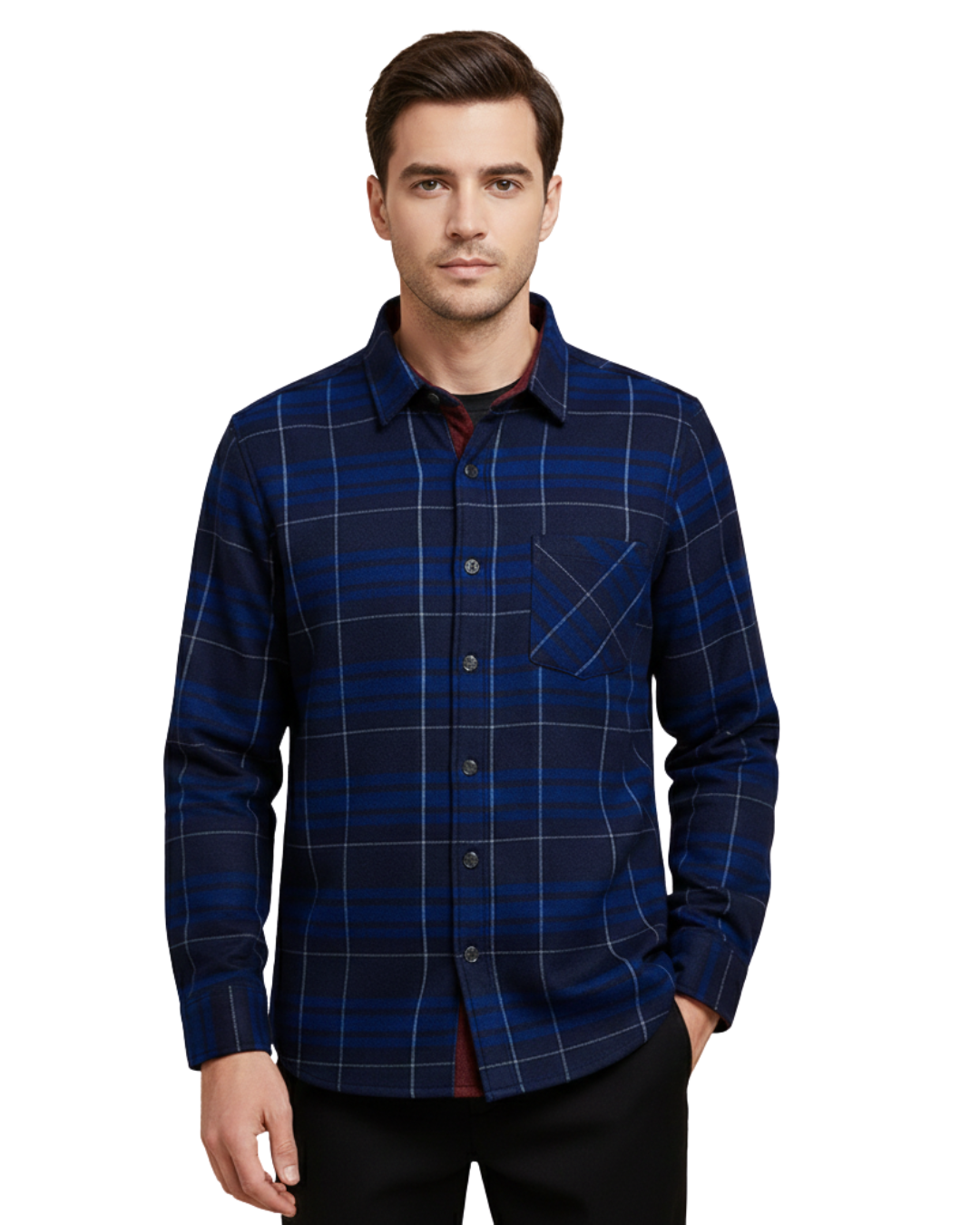 Camisa térmica xadrez para homem