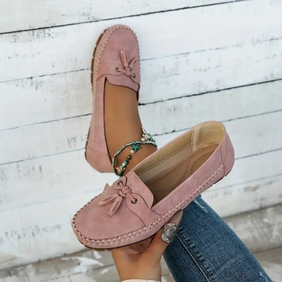 Mocassins de Mulher Macios e Confortáveis de Estilo Vintage com Laço