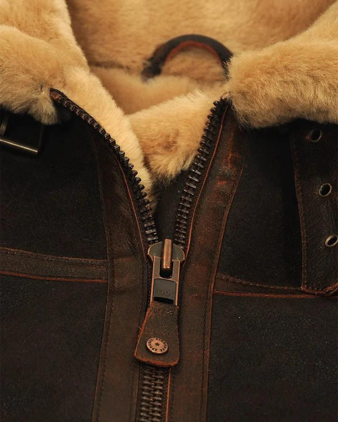 Casaco Aviador para Homem em Couro e Felpa