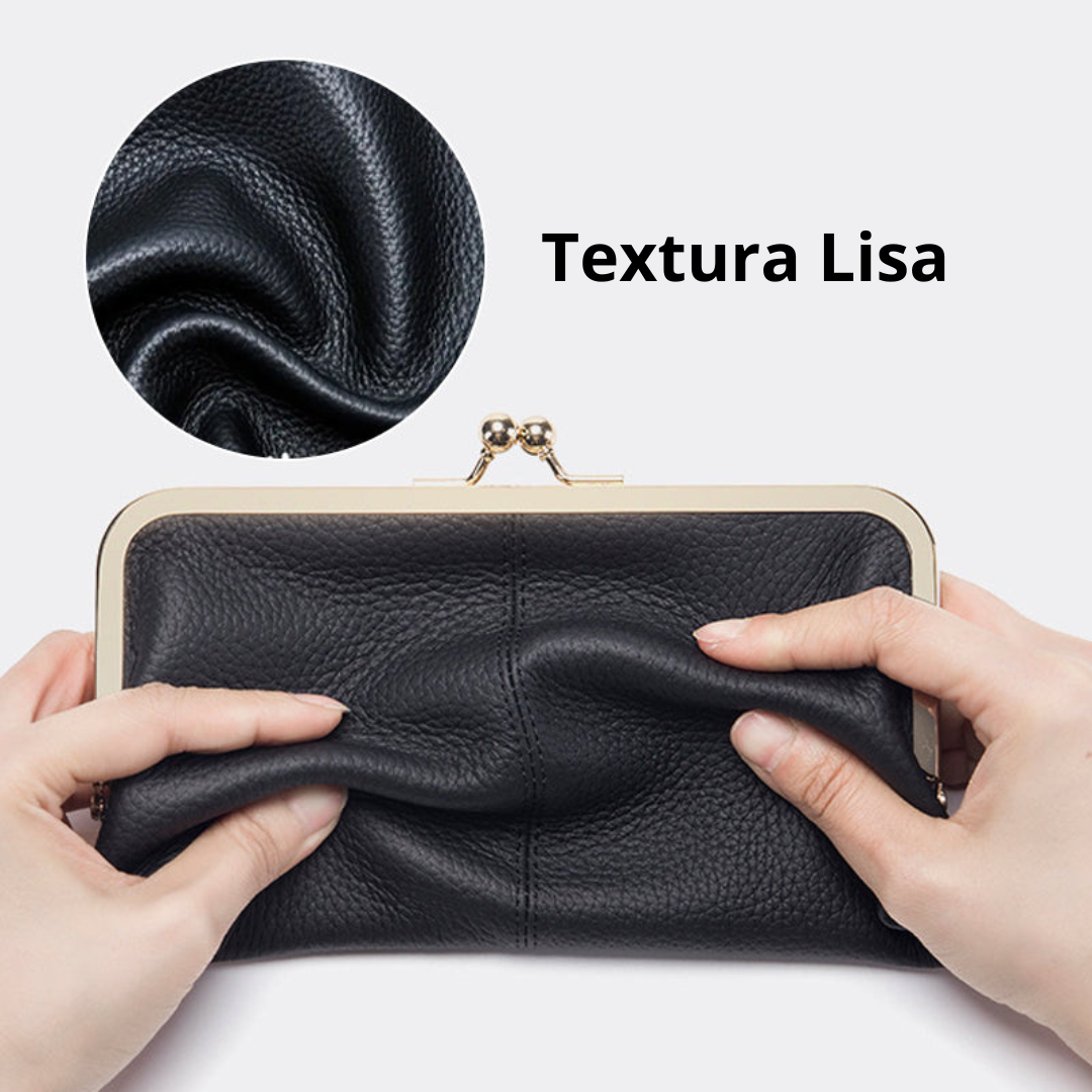 Bolsa de Couro Genuíno para Mulher Espaçosa com Becho de Beijo